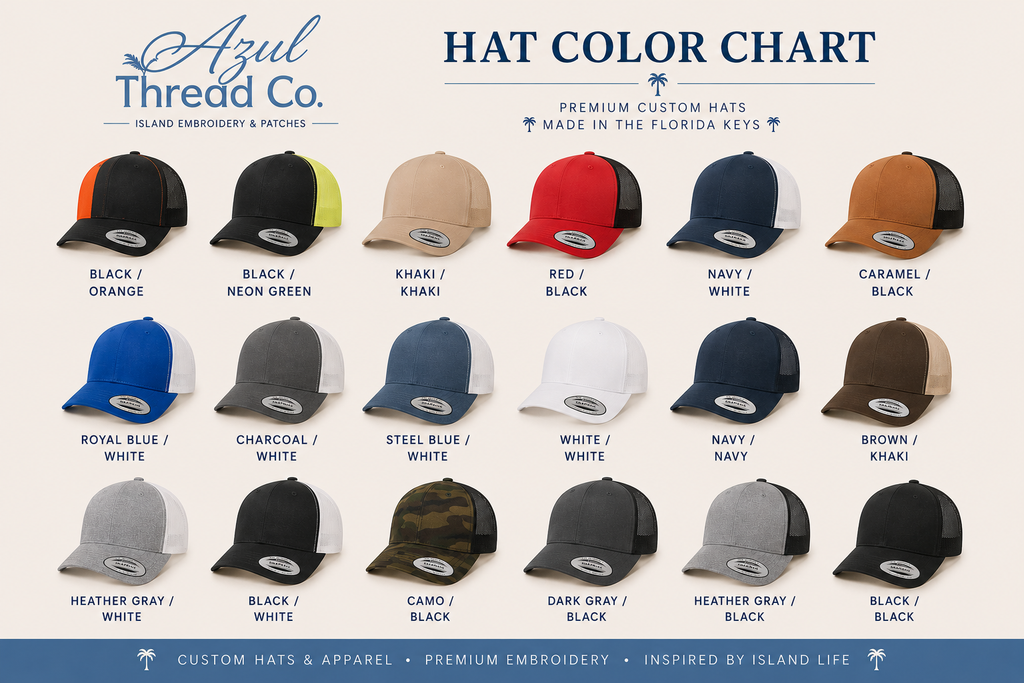 Box of 12 custom hats with patches