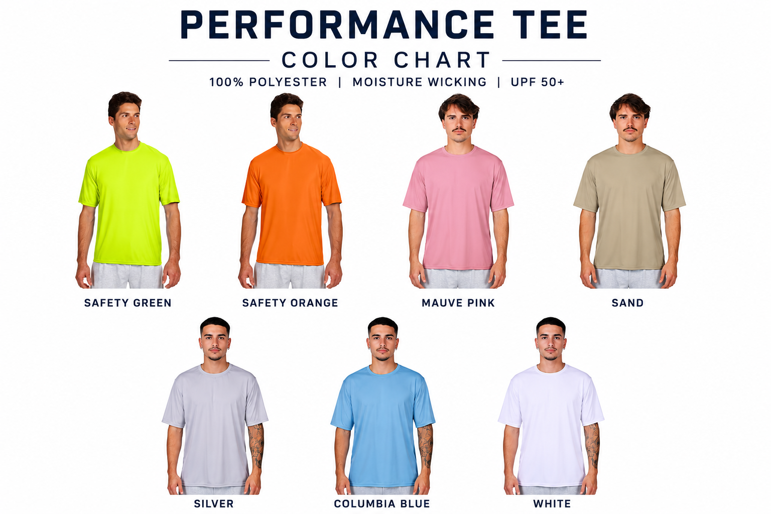 6 Polyester Performance T-Shirt UPF 44+