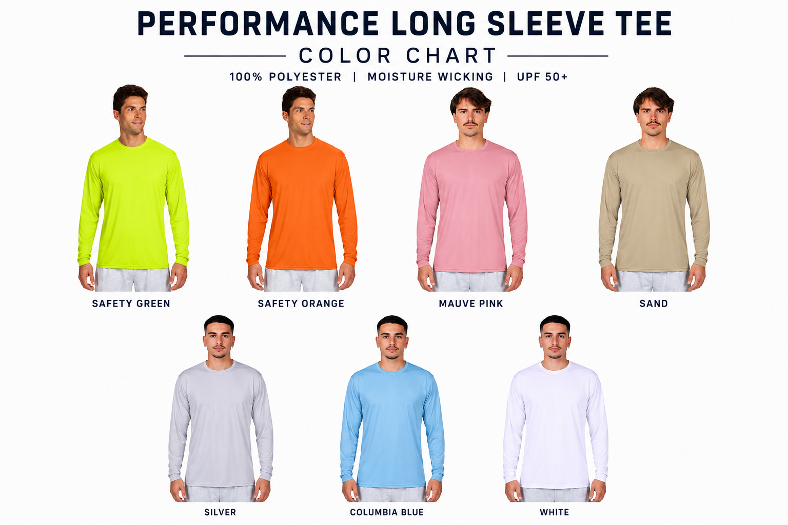 6 Unisex Polyester Performance Long Sleeve